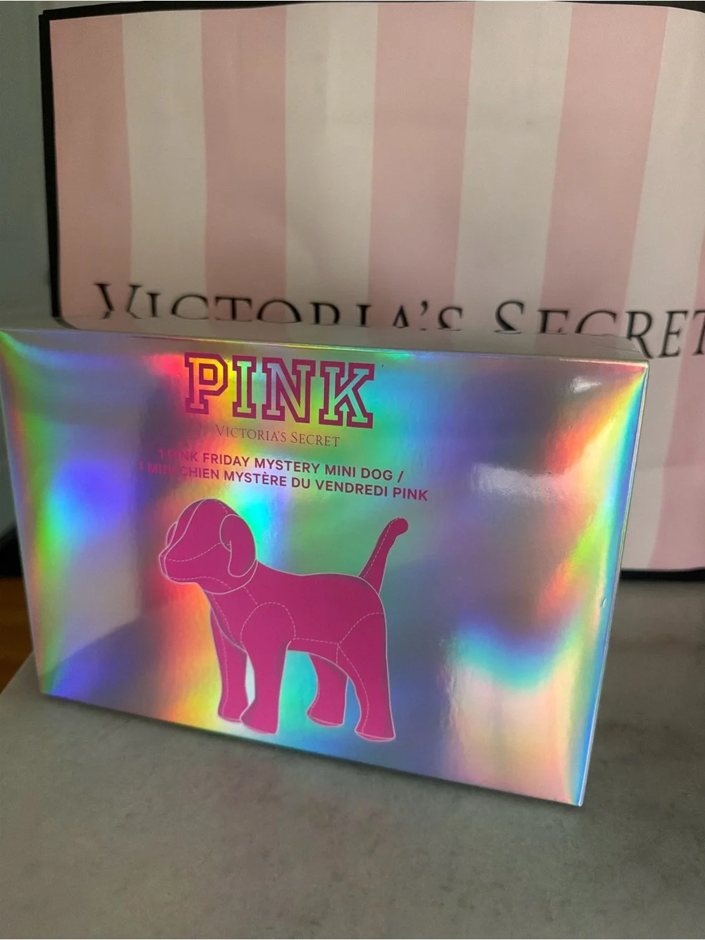 PINK Victoria's Secret Mystery Mini Dog NEW - Pink NEW IN BOX